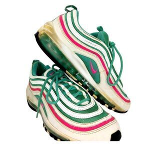 Nike Air Max 97 Beach Unisex Pre-owned White/Green/Pink Fashion Sneakers